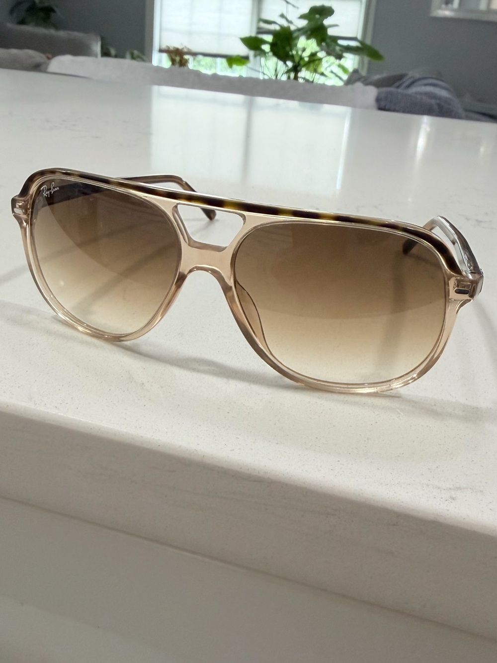 Ray-Ban Transparent Light Tortoise Frame with Brown Gradient Lenses - Picture 2 of 6